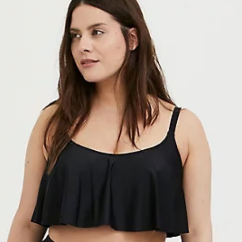 Torrid Swim: wireless flounce bikini top.